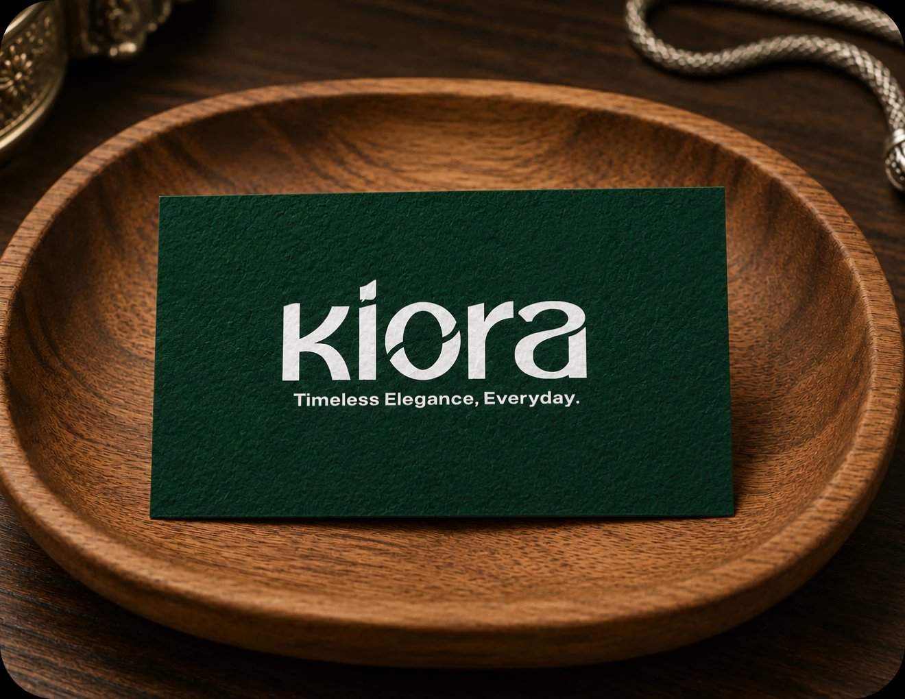 Kiora Business Card on Silk Tray