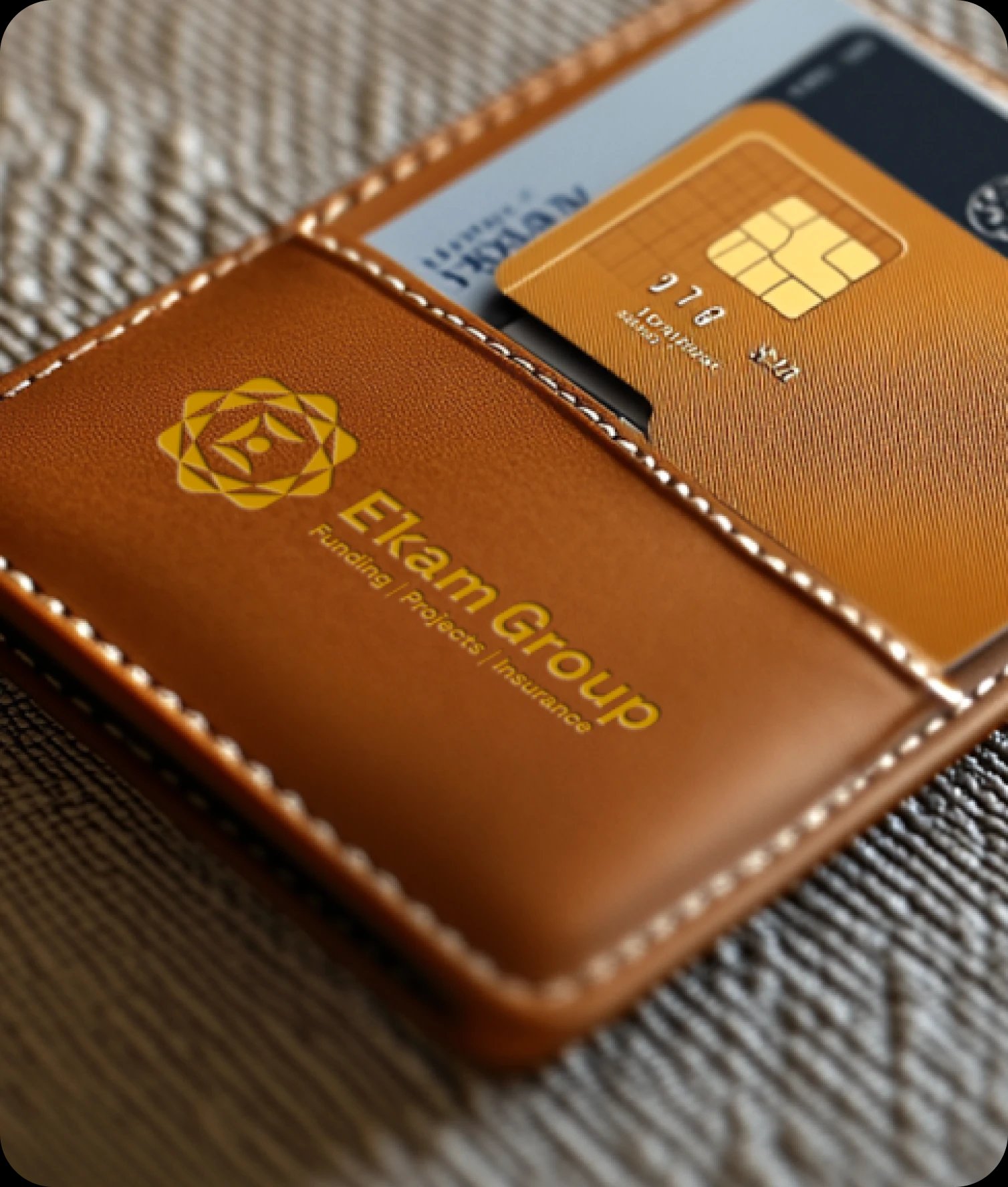 Ekam Group Leather Wallet and Gold Card