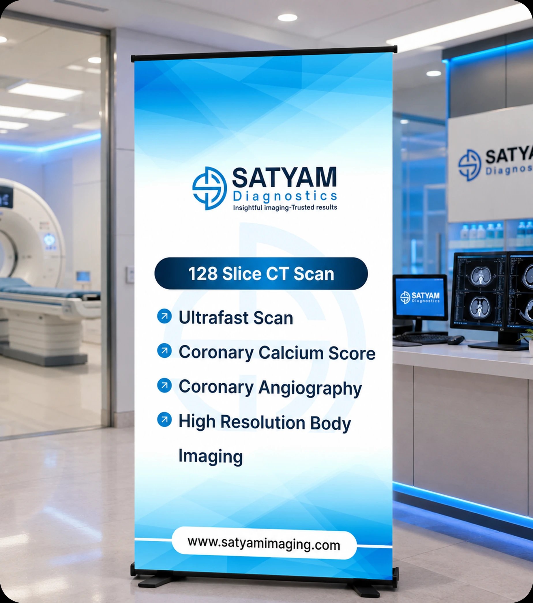 Satyam Diagnostics 128 Slice CT Scan Banner