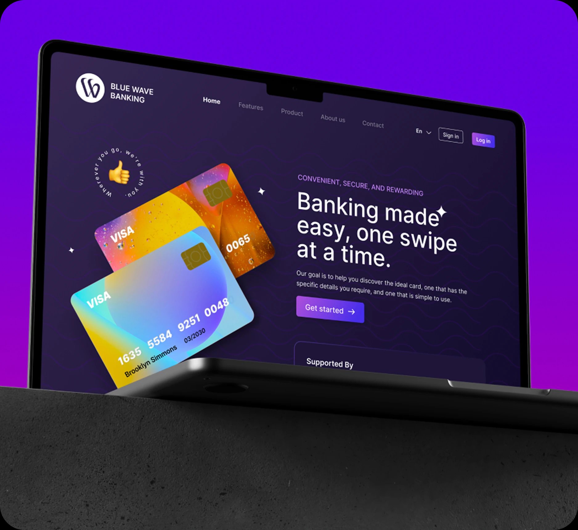 Blue Wave Banking Laptop Platform