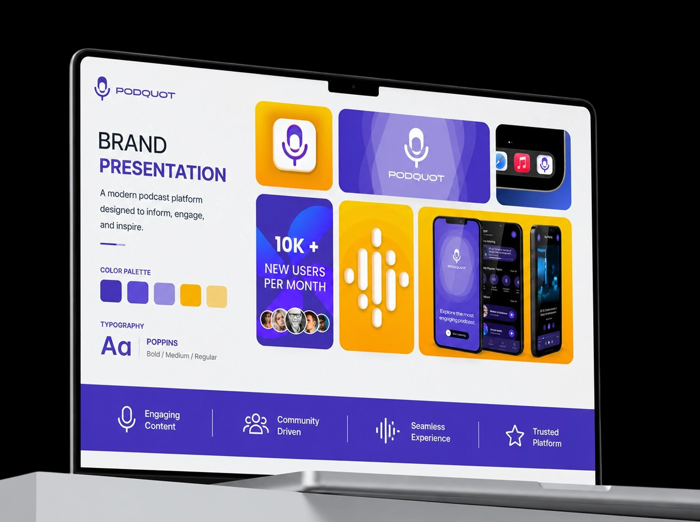 Fast & Efficient Delivery Brand Presentation on Laptop